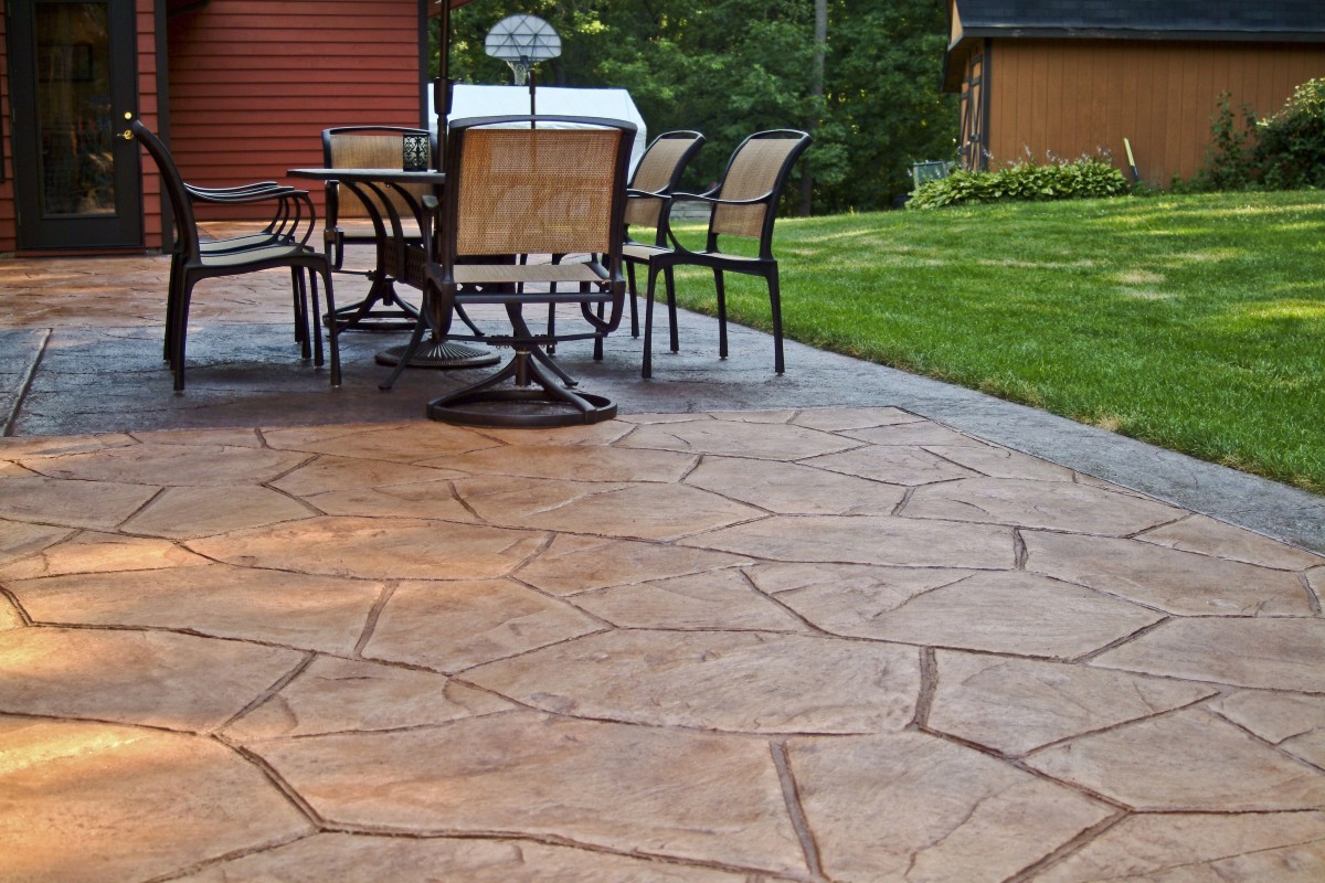 Custom stamped concrete patio