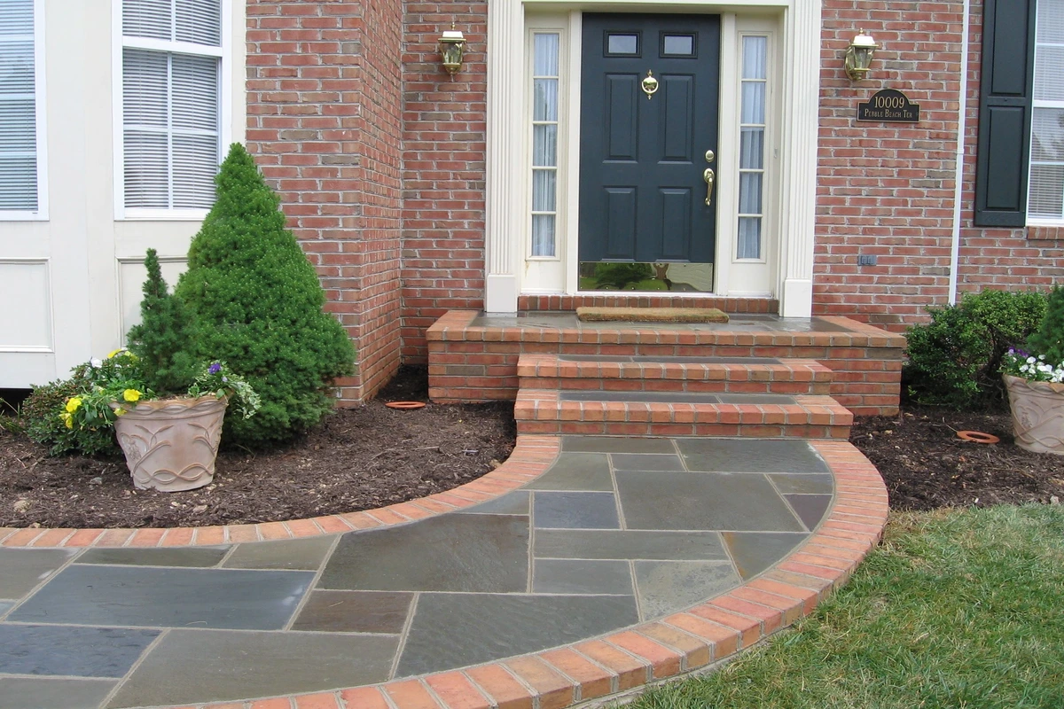 Concrete walkways and steps